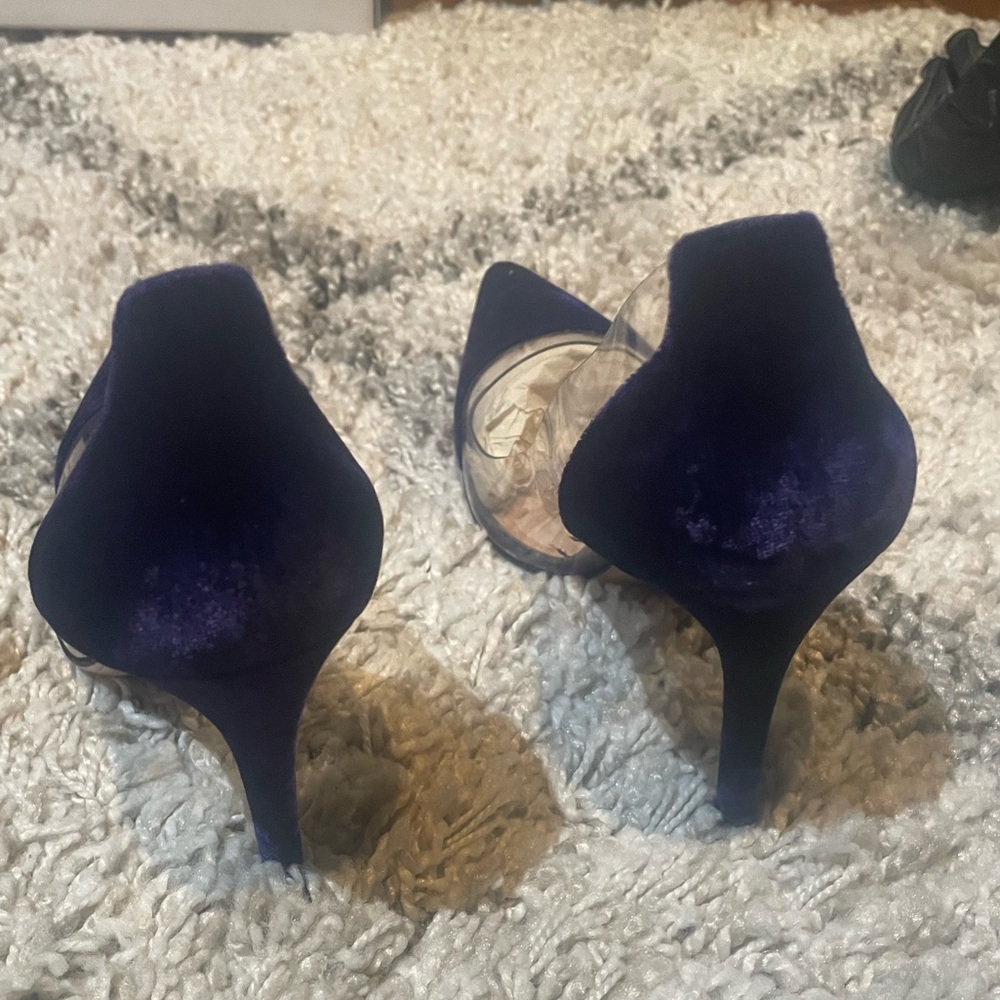 GIANVITO Rossi purple velvet plexi heel - Picture 5 of 7